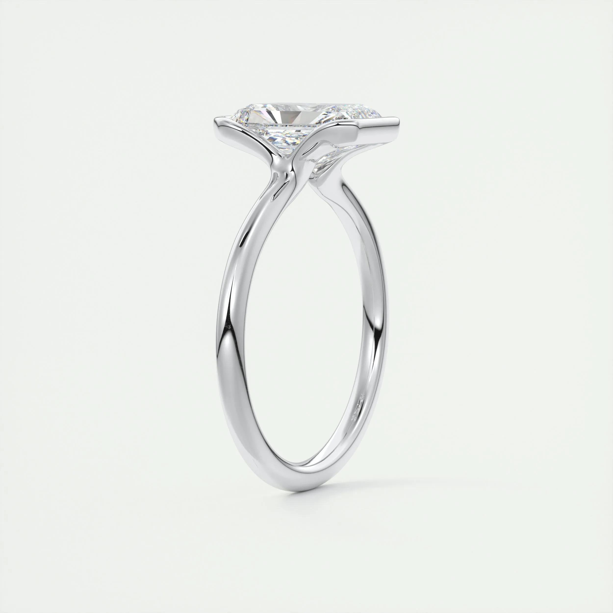 Solitaire Bezel Engagement Ring Featuring 2.10 CT Radiant Moissanite 6