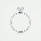 Pave Engagement Ring Featuring 1.91 CT Oval Moissanite 7