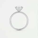 Pave Engagement Ring Featuring 2.0 CT Round Moissanite 7