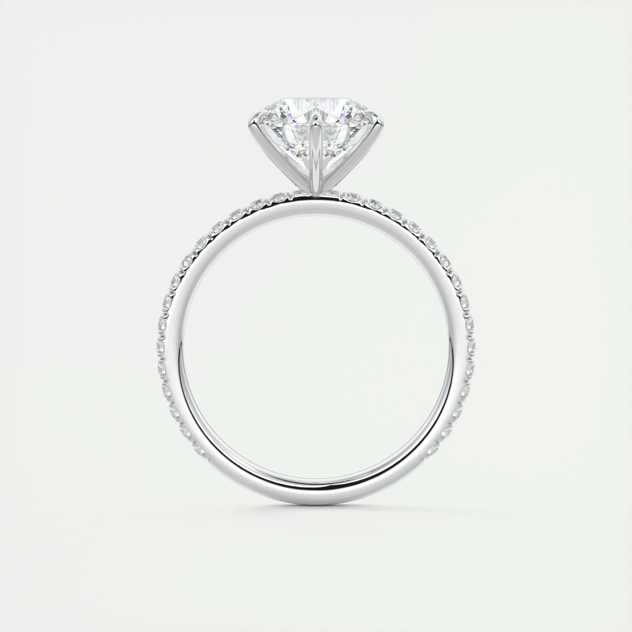 Pave Engagement Ring Featuring 2.0 CT Round Moissanite 7