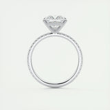 Pave Engagement Ring Featuring 2.08 CT Princess Moissanite 7