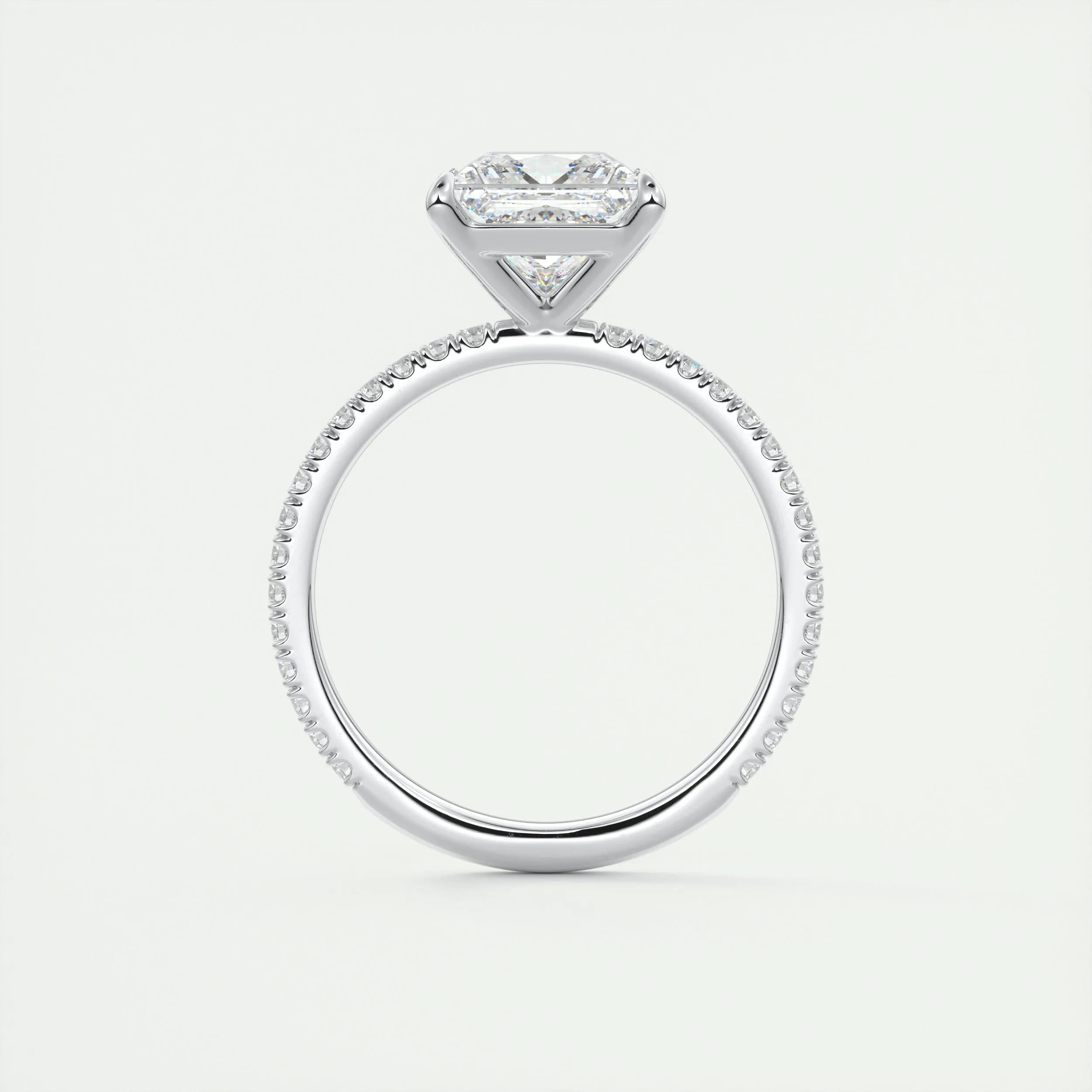 Pave Engagement Ring Featuring 2.08 CT Princess Moissanite 7