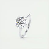 Solitaire Bezel Engagement Ring Featuring 2.0 CT Round Moissanite 4