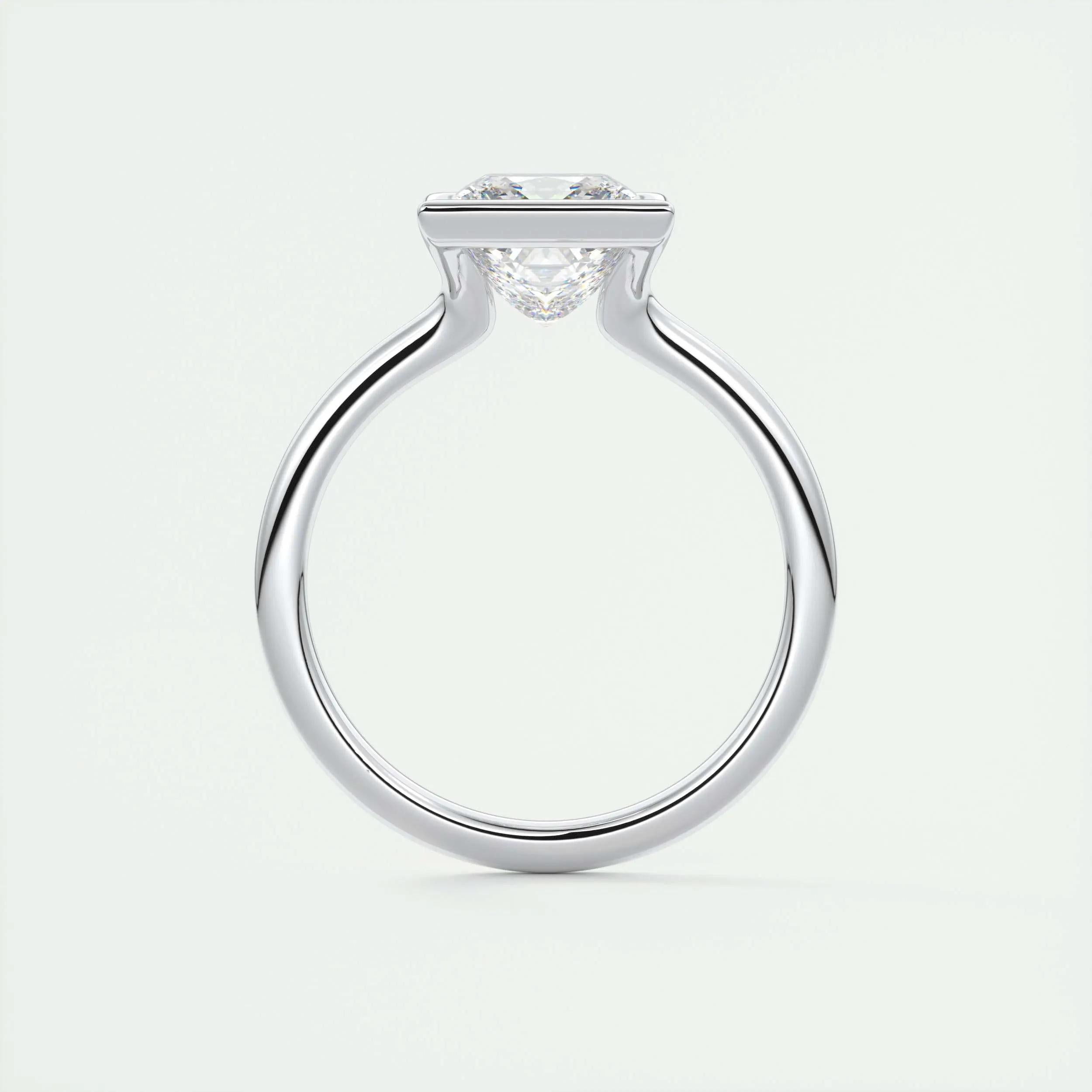 Solitaire Bezel Engagement Ring Featuring 2.08 CT Princess Moissanite 7