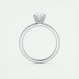 Pave Engagement Ring Featuring 1.91 CT Oval Moissanite 7