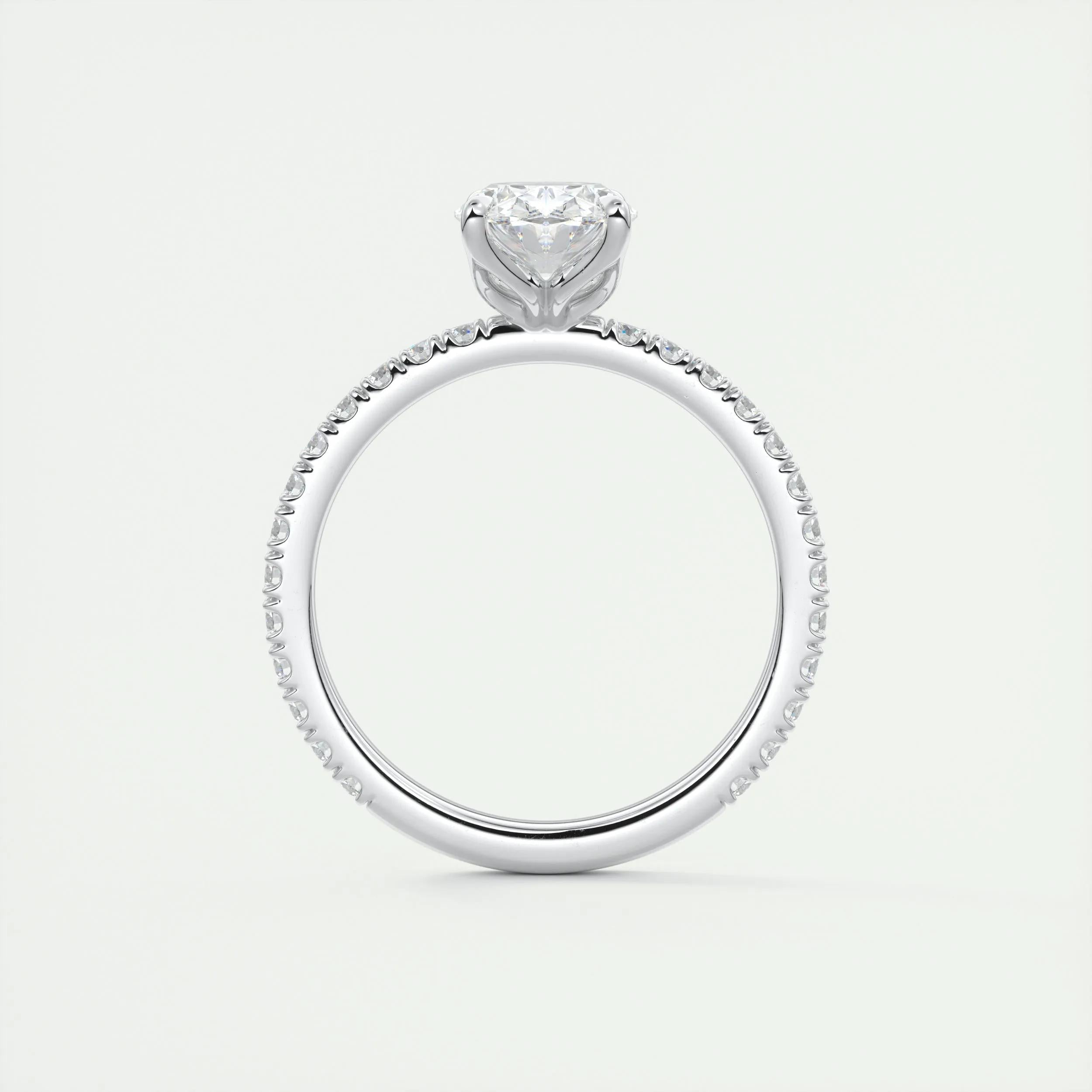 Pave Engagement Ring Featuring 1.91 CT Oval Moissanite 7