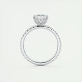 Pave Engagement Ring Featuring 2.03 CT Asscher Moissanite 6