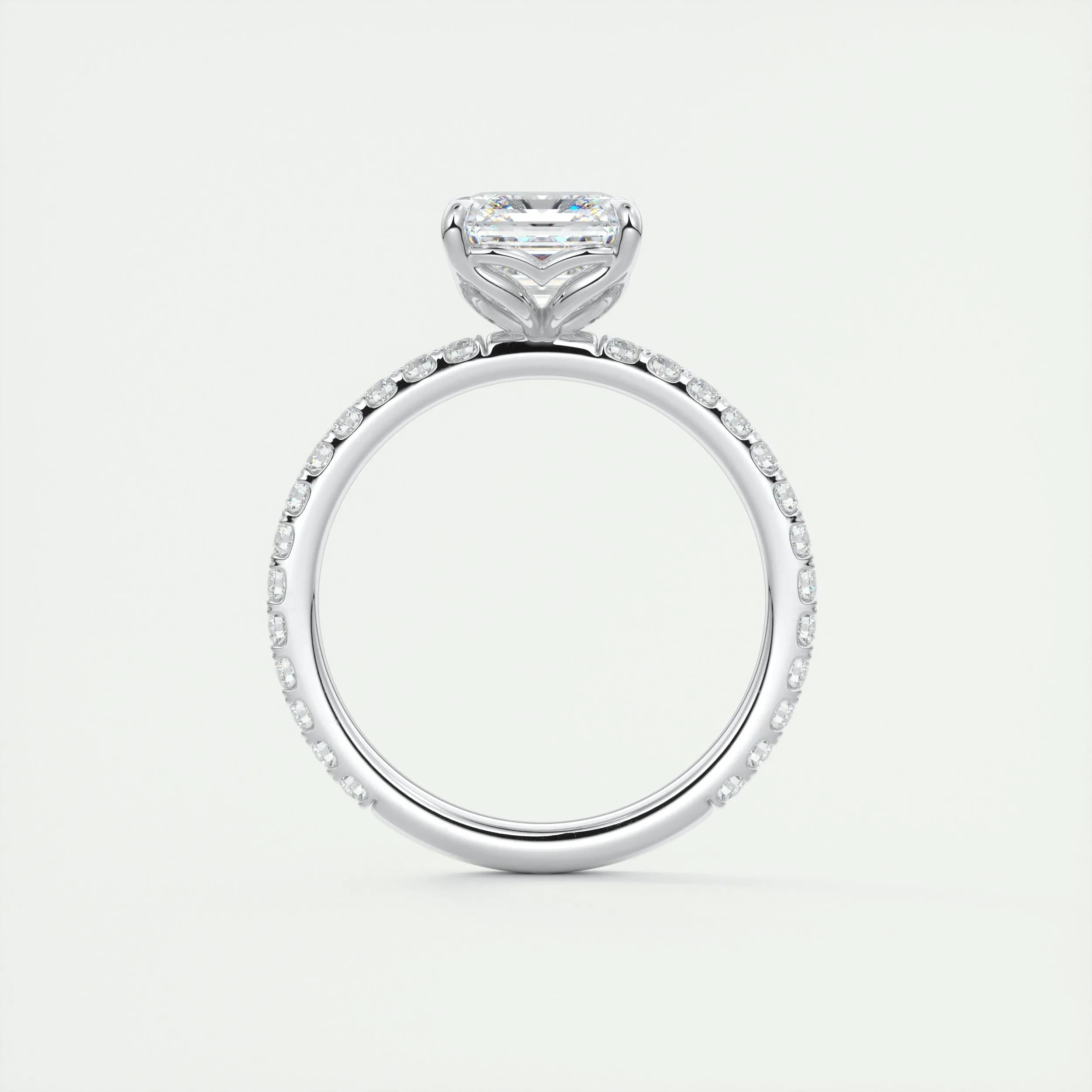 Pave Engagement Ring Featuring 2.03 CT Asscher Moissanite 6