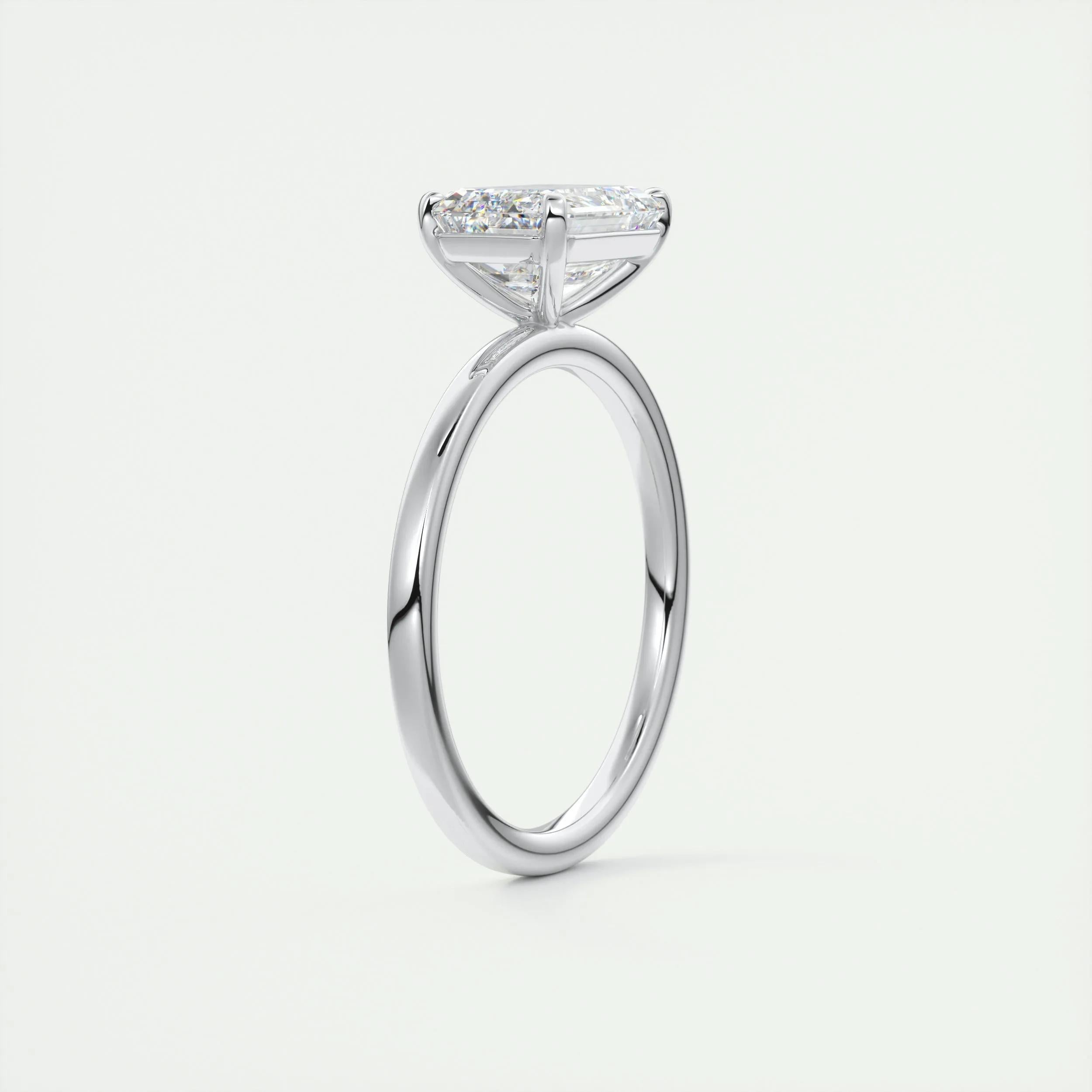 Solitaire Engagement Ring Featuring 1.91 CT Emerald Moissanite 7