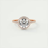 Halo Split Engagement Ring Featuring 2.0 CT Round Moissanite 13