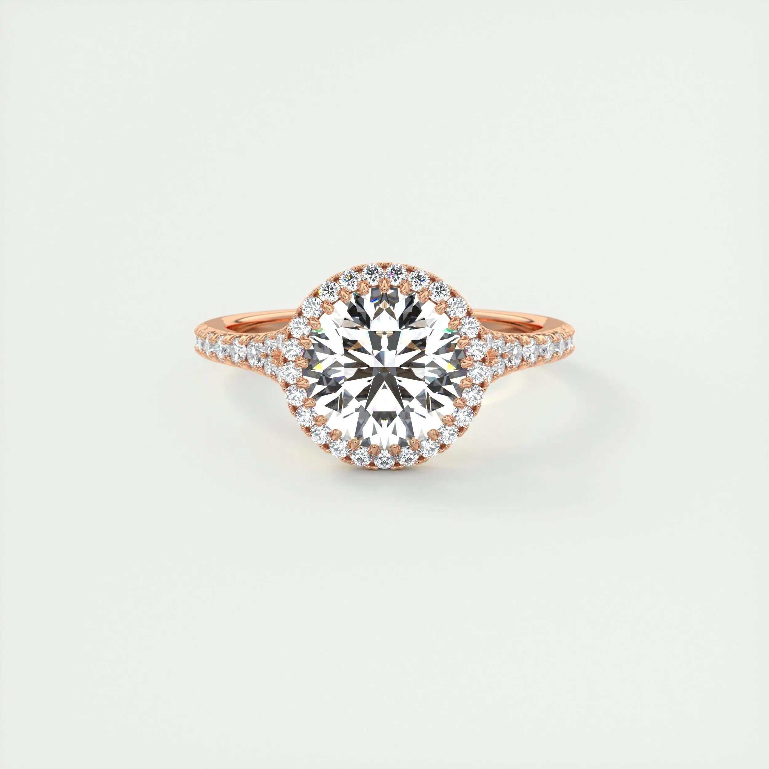 Halo Split Engagement Ring Featuring 2.0 CT Round Moissanite 13