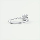 Pave Engagement Ring Featuring 2.0 CT Cushion Moissanite 3