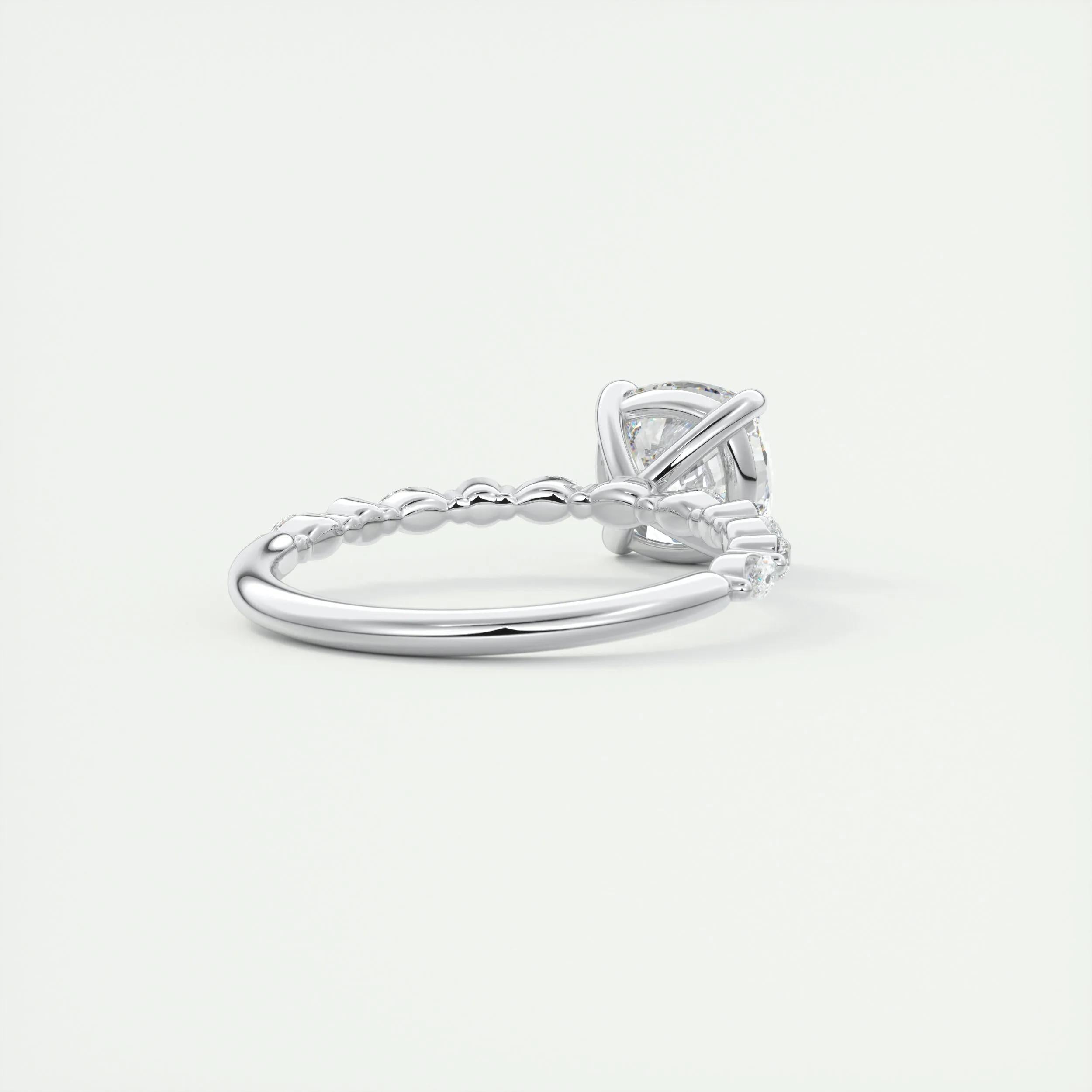 Pave Engagement Ring Featuring 2.0 CT Cushion Moissanite 3