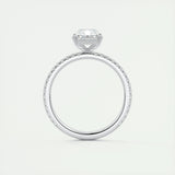 Pave Engagement Ring Featuring 2.0 CT Radiant Moissanite 8