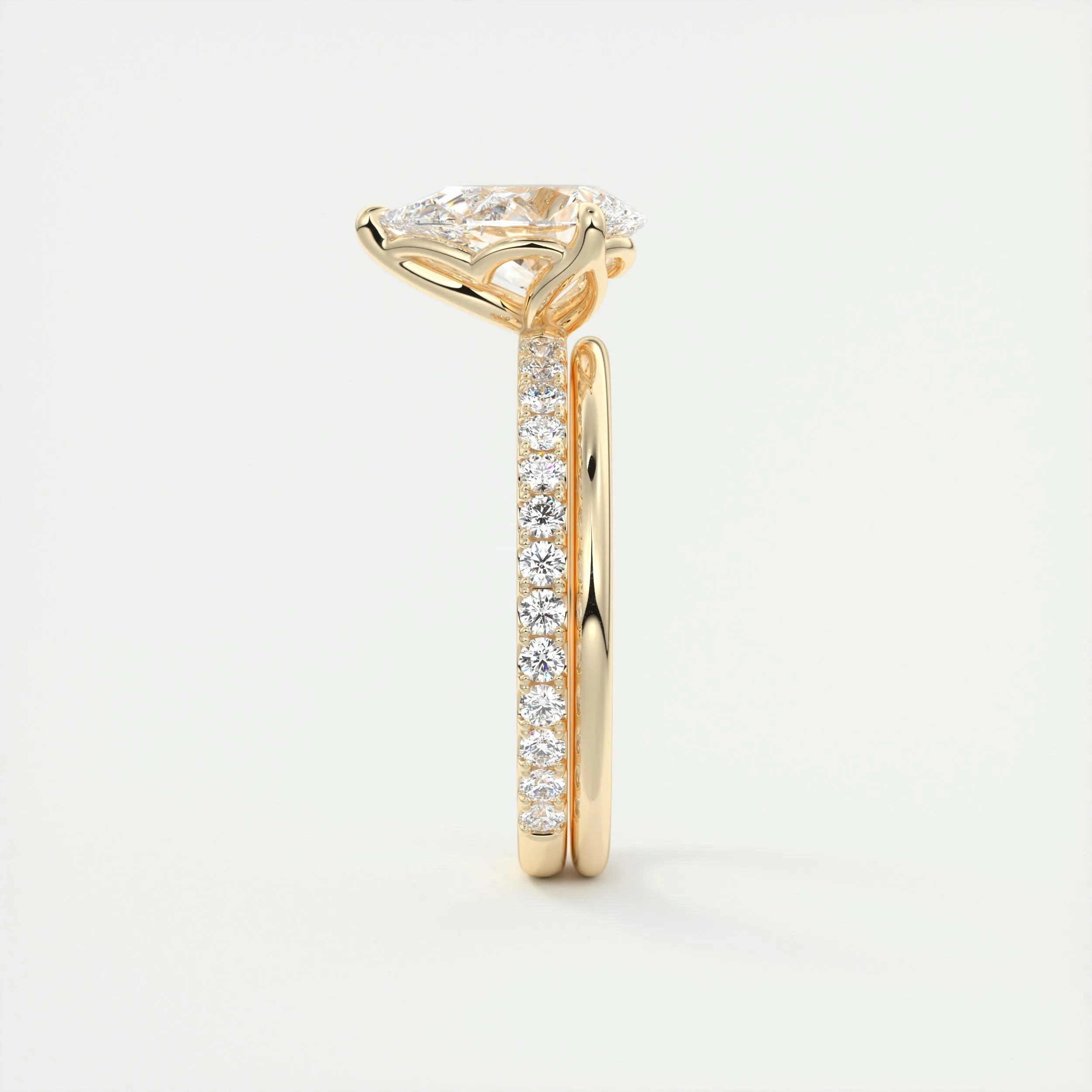 Pave Engagement Ring Featuring 1.93 CT Pear Moissanite 11