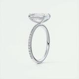 Pave Engagement Ring Featuring 1.91 CT Emerald Moissanite 6