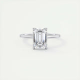 Solitaire Engagement Ring Featuring 1.91 CT Emerald Moissanite 1