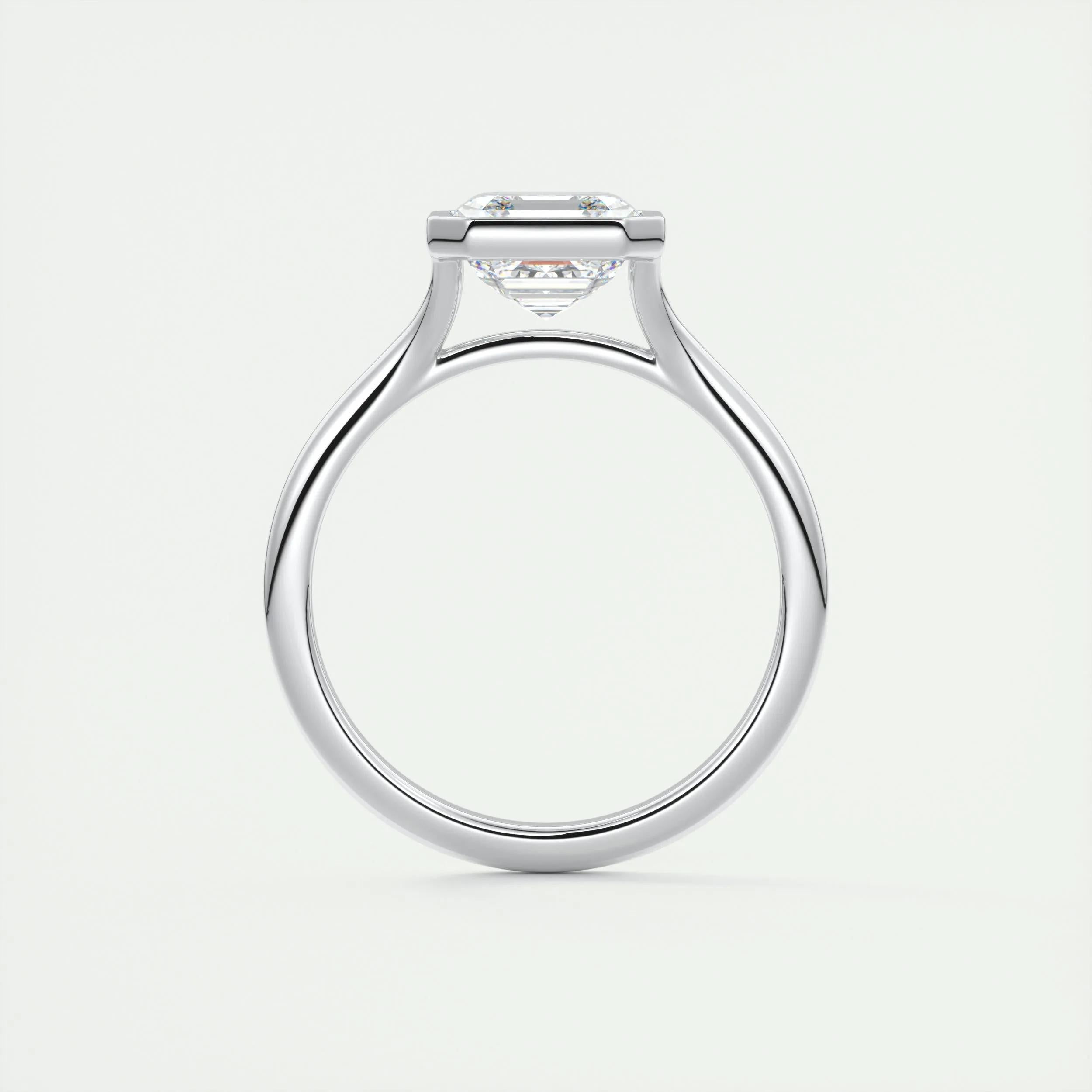 Solitaire Bezel Engagement Ring Featuring 2.03 CT Asscher Moissanite 7
