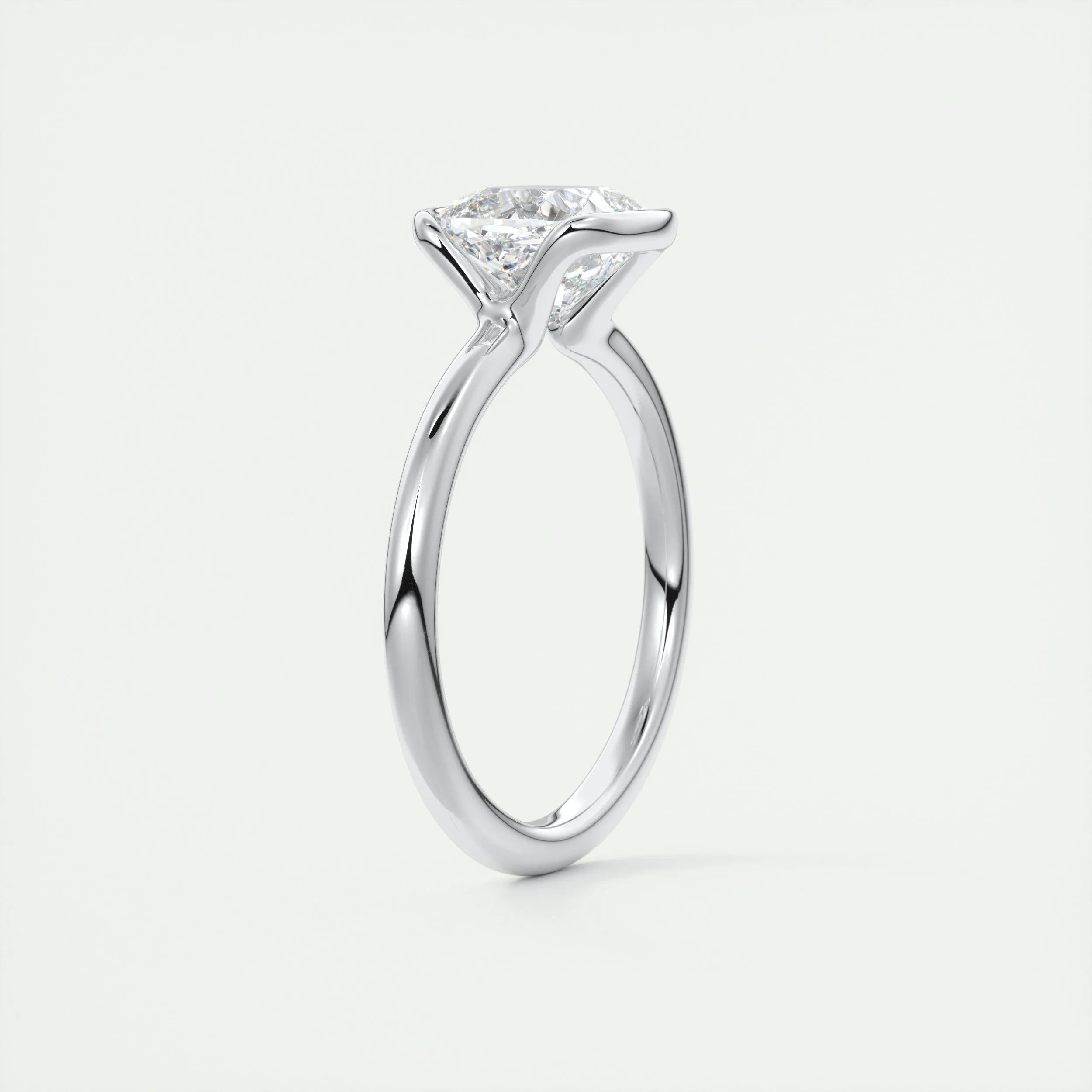 Solitaire Bezel Engagement Ring Featuring 2.15 CT Cushion Moissanite 7