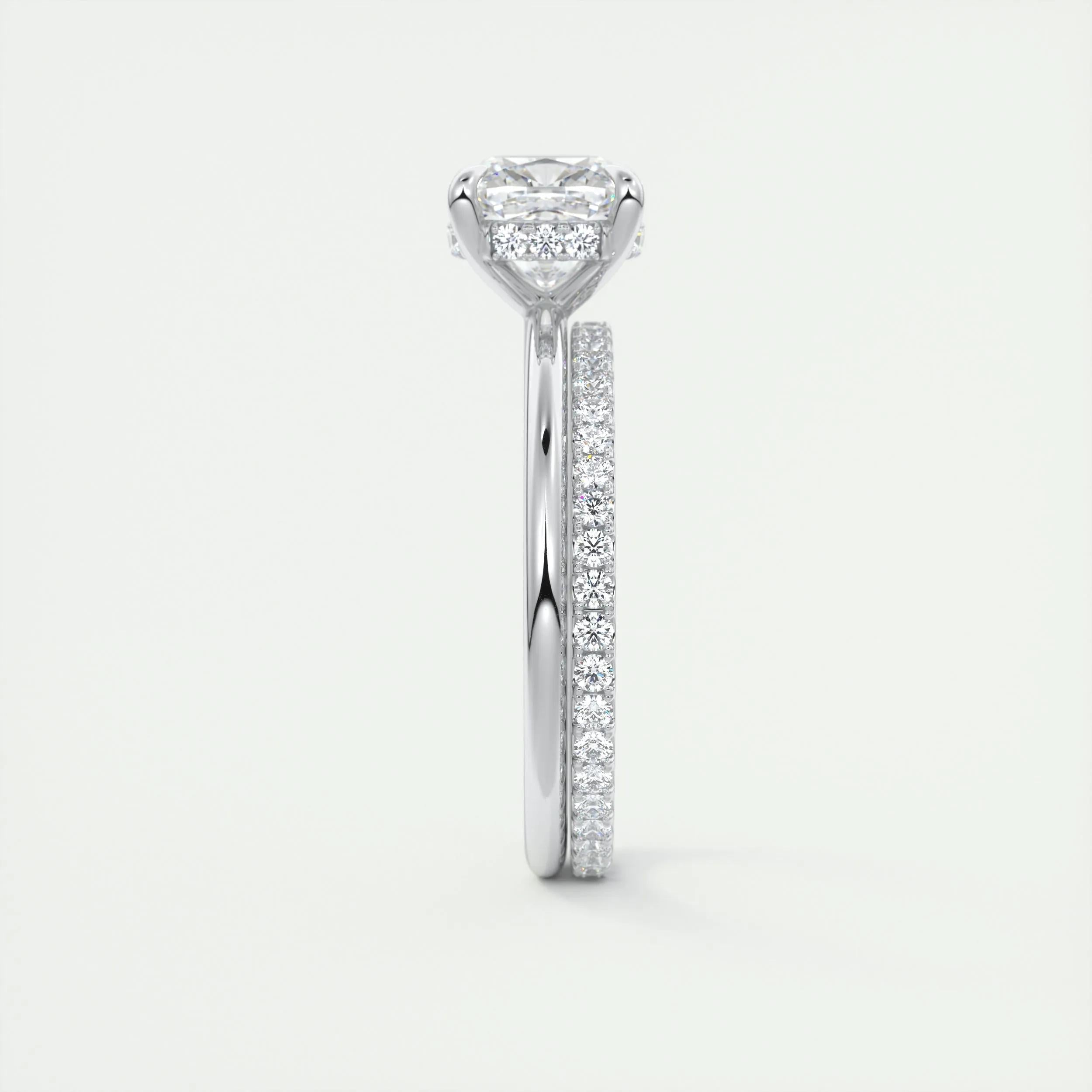 Hidden Halo Engagement Ring Featuring 2.15 CT Cushion Moissanite 5
