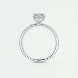 Pave Engagement Ring Featuring 1.91 CT Emerald Moissanite 7