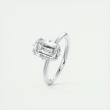 Solitaire Engagement Ring Featuring 1.91 CT Emerald Moissanite 4
