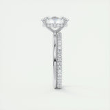 Hidden Halo Engagement Ring Featuring 1.91 CT Oval Moissanite 5