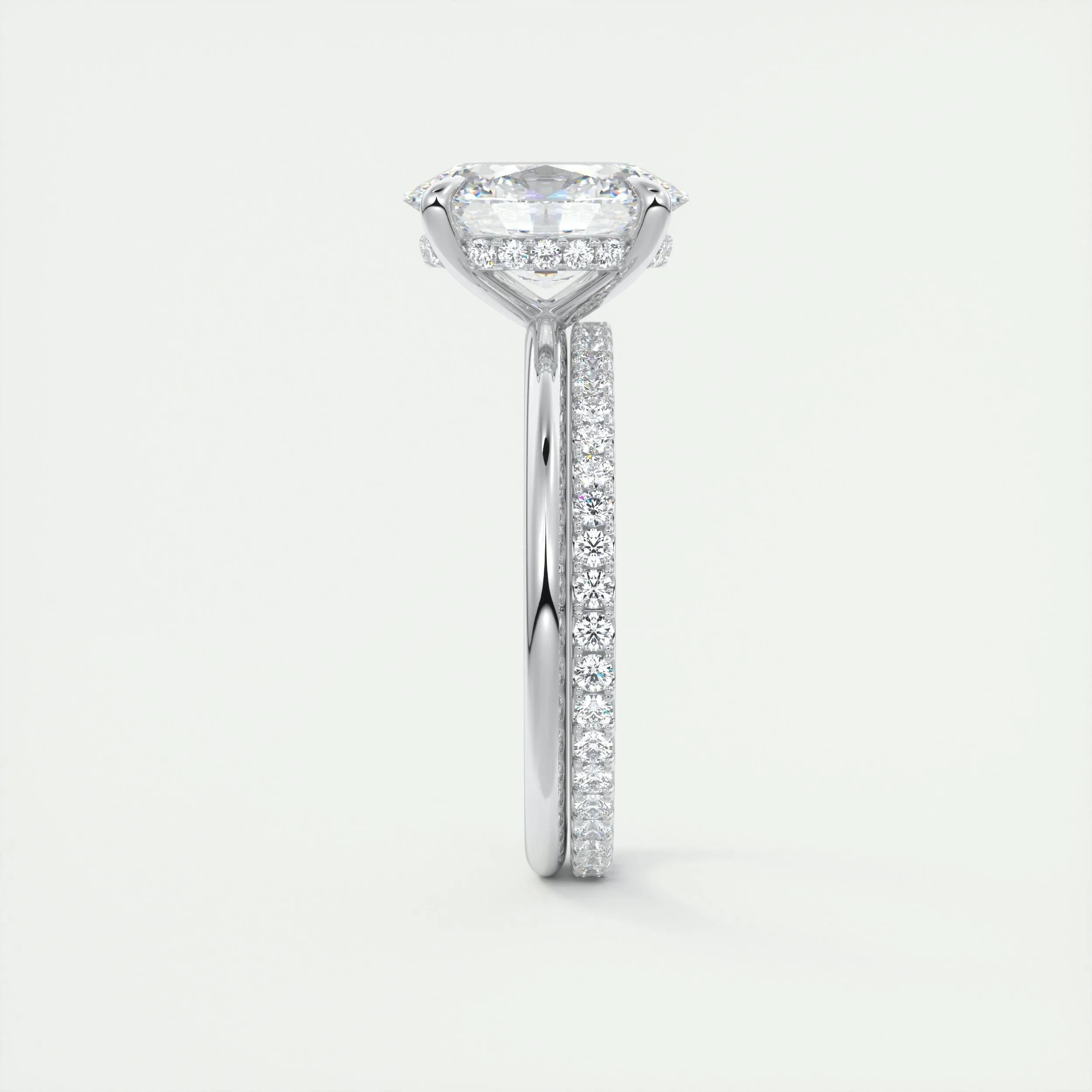 Hidden Halo Engagement Ring Featuring 1.91 CT Oval Moissanite 5