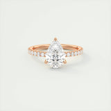 Pave Engagement Ring Featuring 1.93 CT Pear Moissanite 6