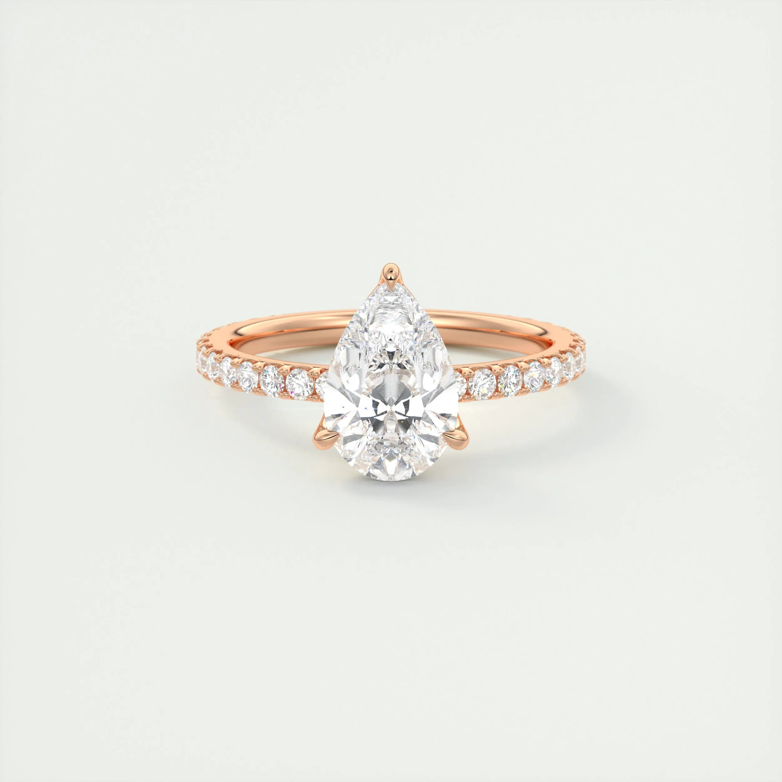 Pave Engagement Ring Featuring 1.93 CT Pear Moissanite 6