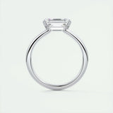 Solitaire Engagement Ring Featuring 1.91 CT East West Emerald Moissanite 7