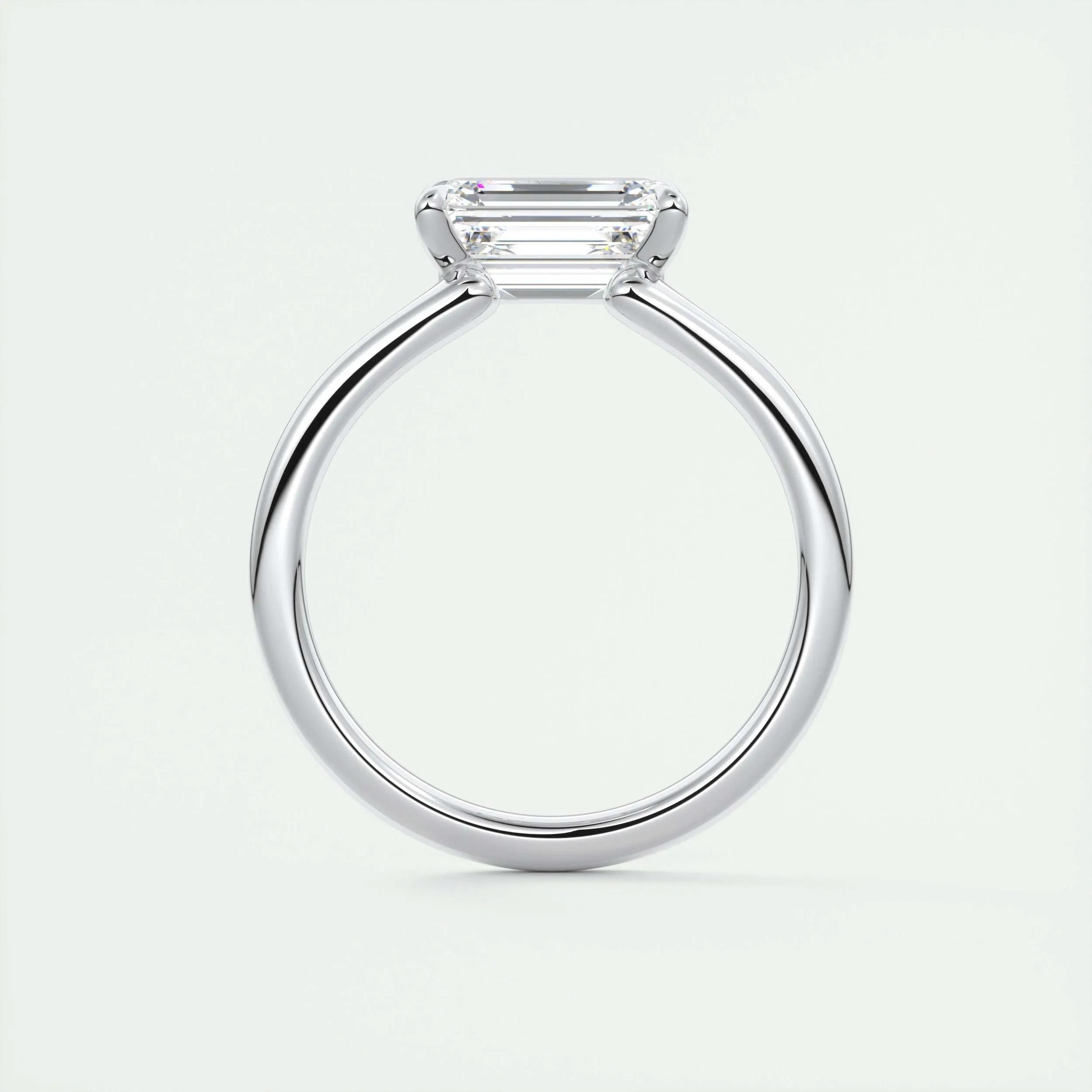 Solitaire Engagement Ring Featuring 1.91 CT East West Emerald Moissanite 7