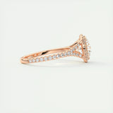 Halo Split Engagement Ring Featuring 2.0 CT Round Moissanite 14