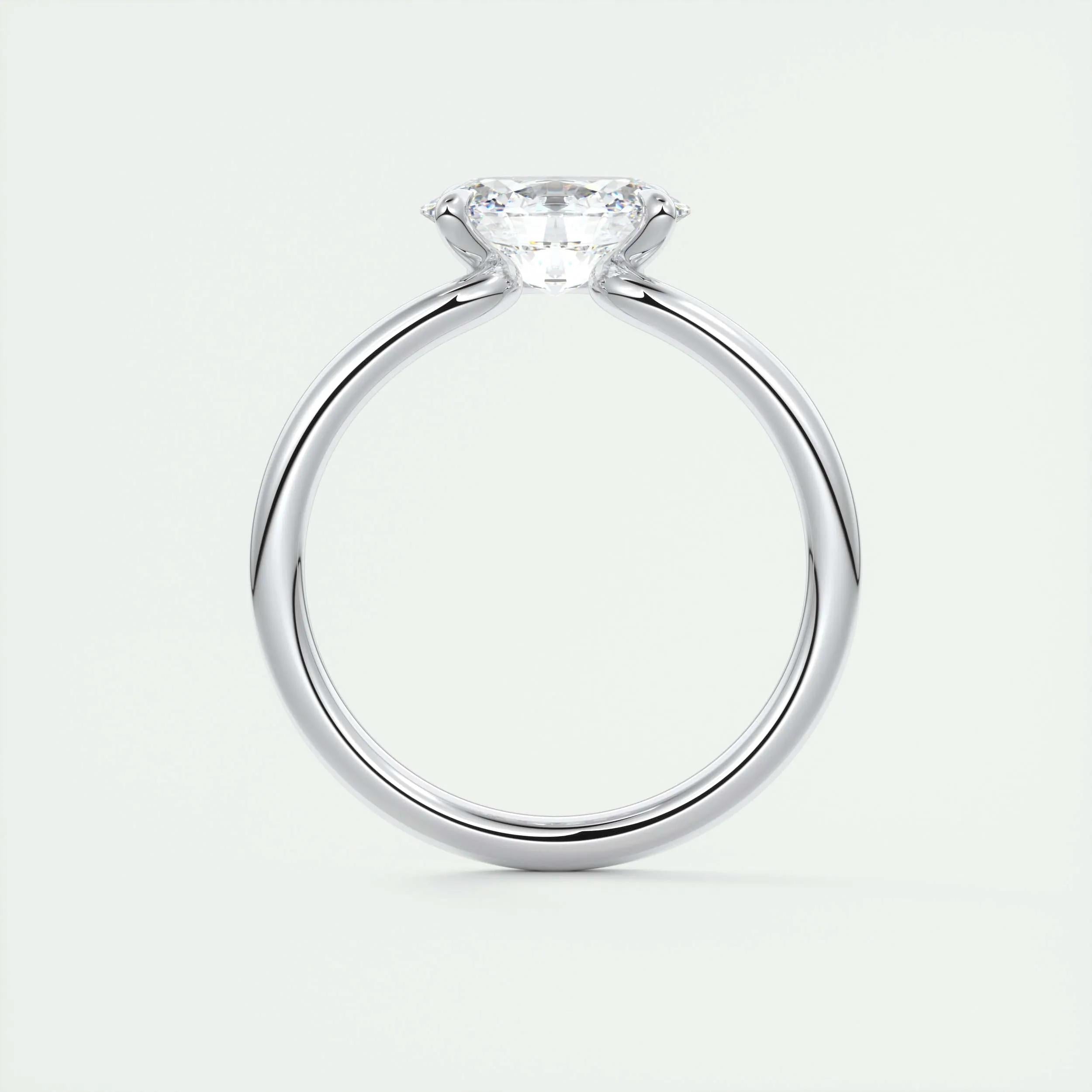Solitaire Bezel Engagement Ring Featuring 1.91 CT Oval Moissanite 7