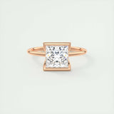 Solitaire Bezel Engagement Ring Featuring 2.08 CT Princess Moissanite 13