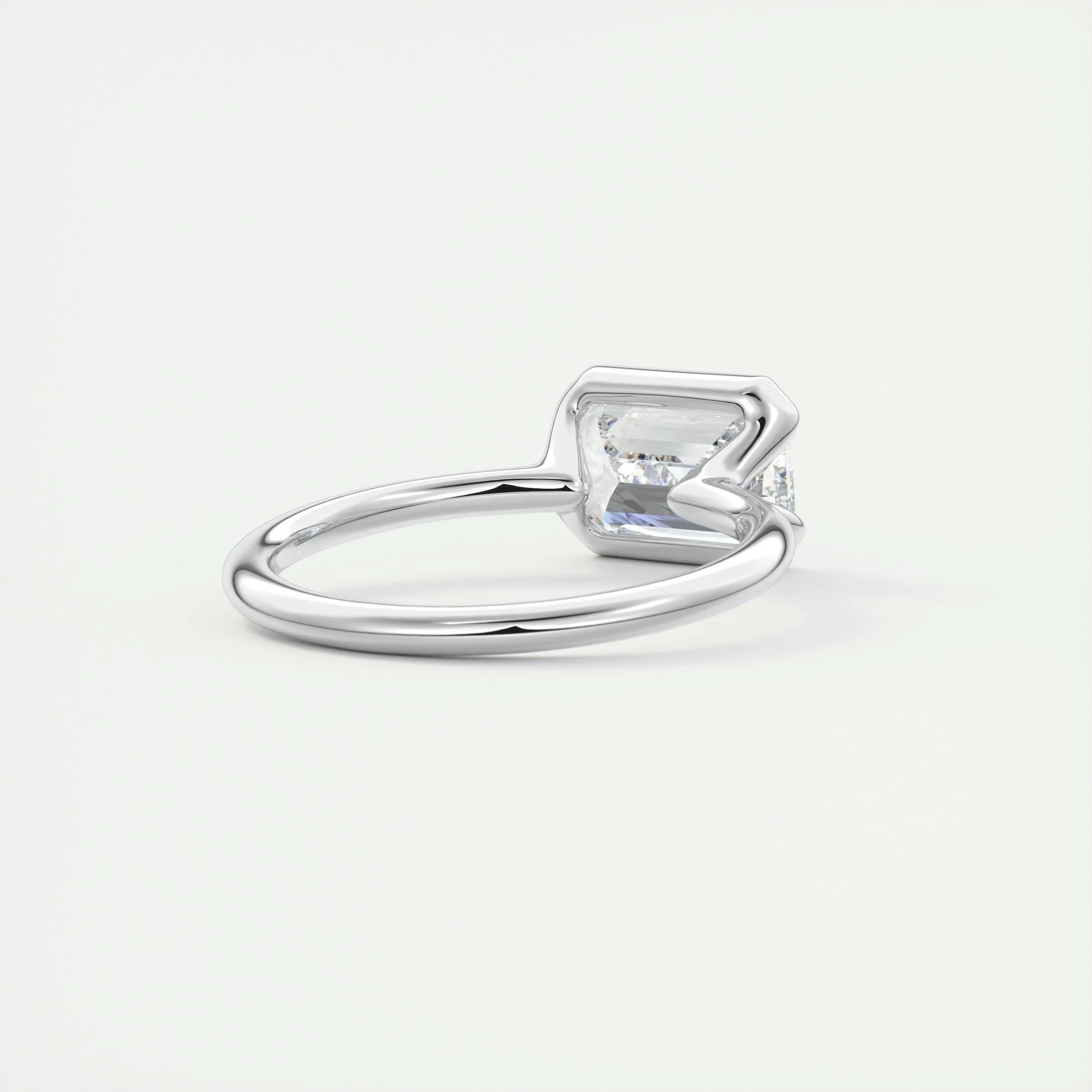 Solitaire Bezel Engagement Ring Featuring 1.91 CT Emerald Moissanite 4