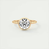 Solitaire Bezel Engagement Ring Featuring 2.0 CT Round Moissanite 13