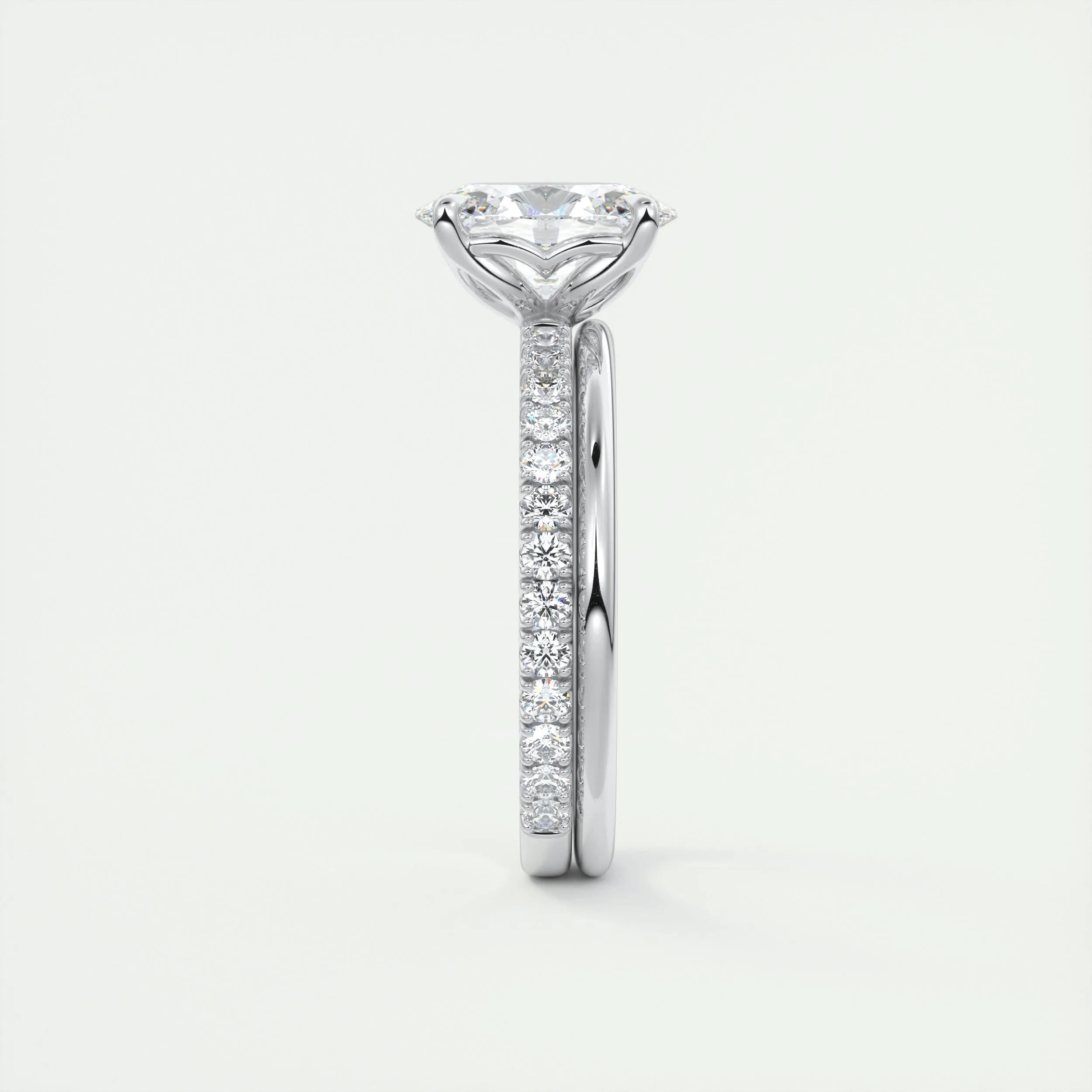 Pave Engagement Ring Featuring 1.91 CT Oval Moissanite 5