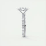 Pave Engagement Ring Featuring 1.91 CT Oval Moissanite 6