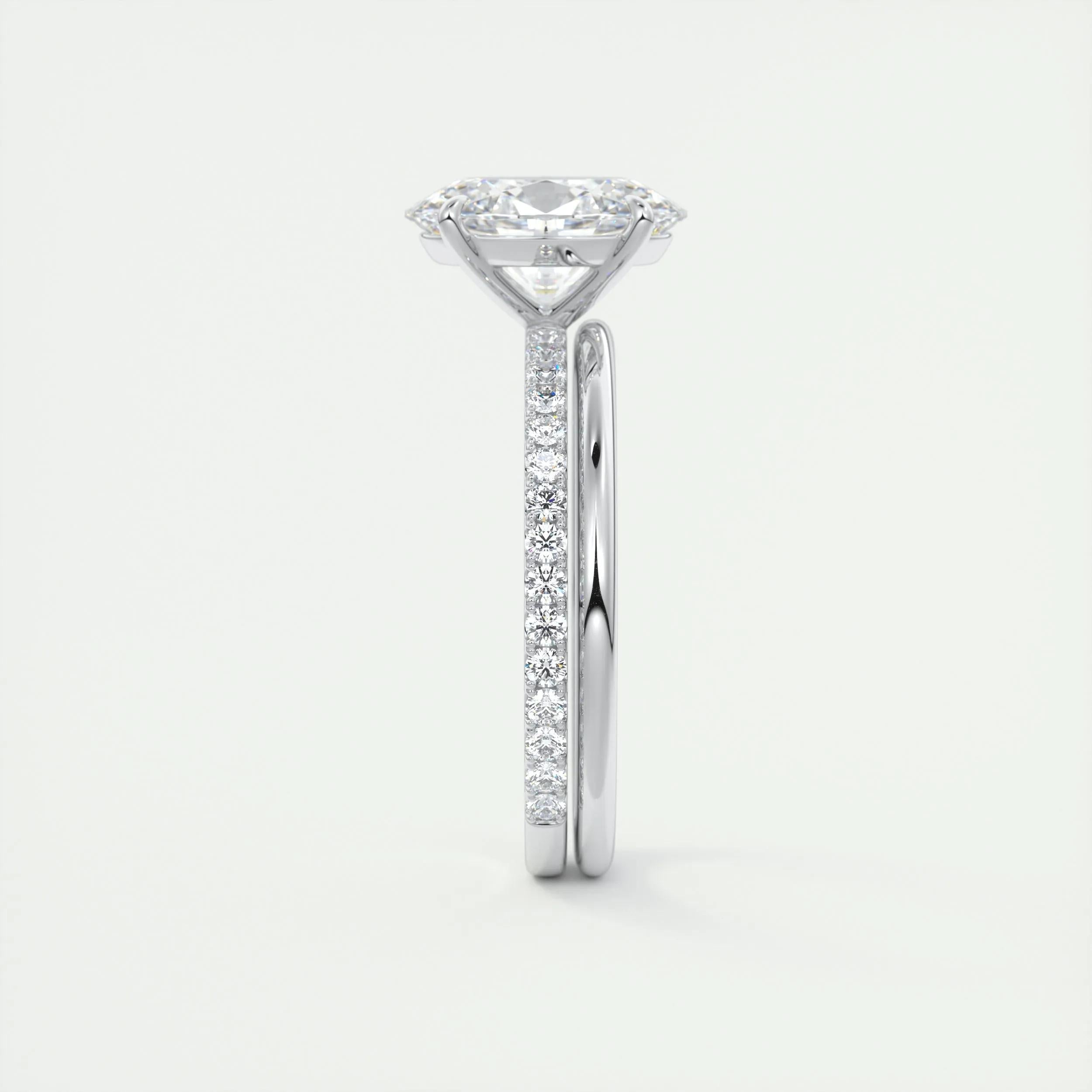 Pave Engagement Ring Featuring 1.91 CT Oval Moissanite 6