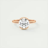 Solitaire Bezel Engagement Ring Featuring 2.0 CT Round Moissanite 15