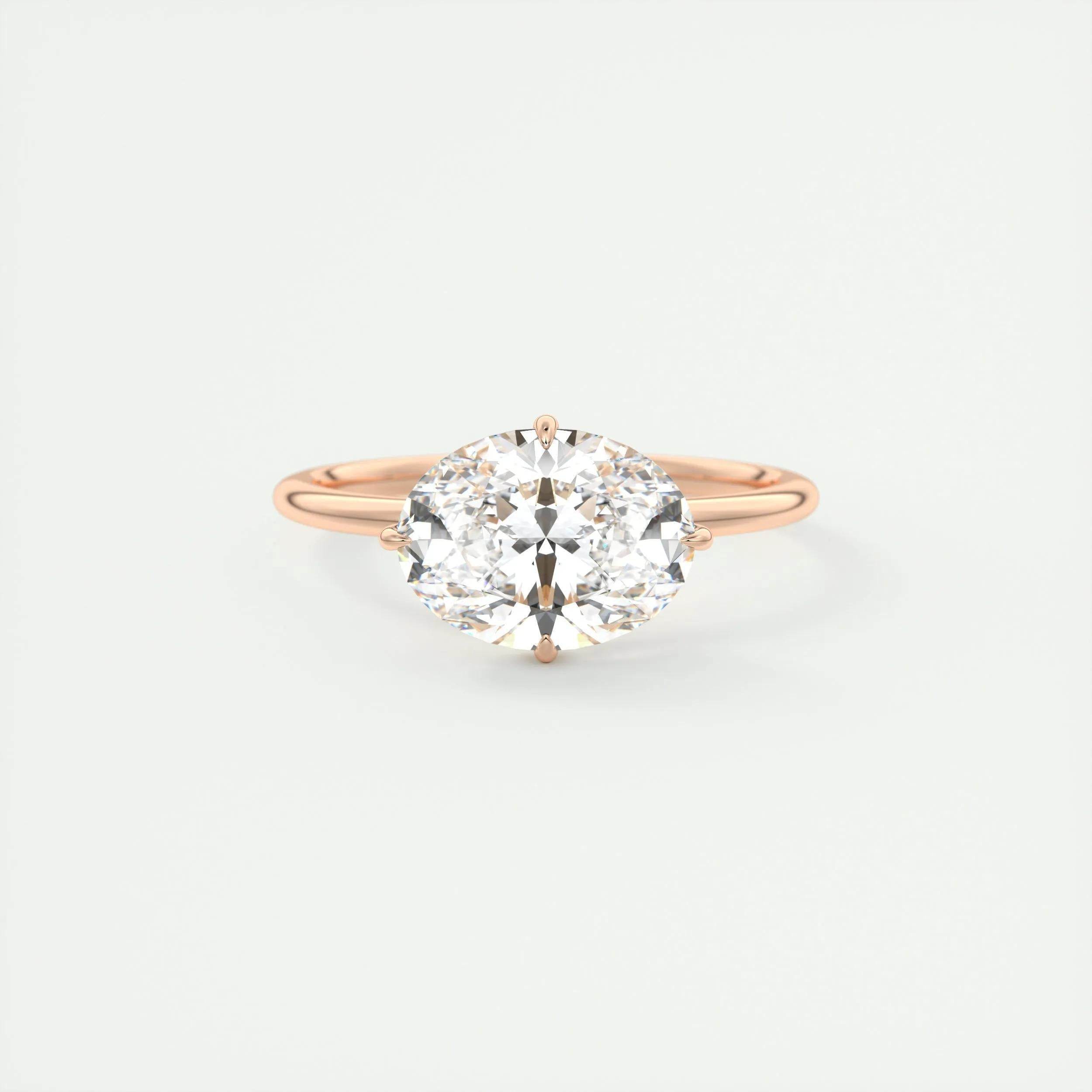 Hidden Halo Engagement Ring Featuring 1.91 CT Oval Moissanite 14