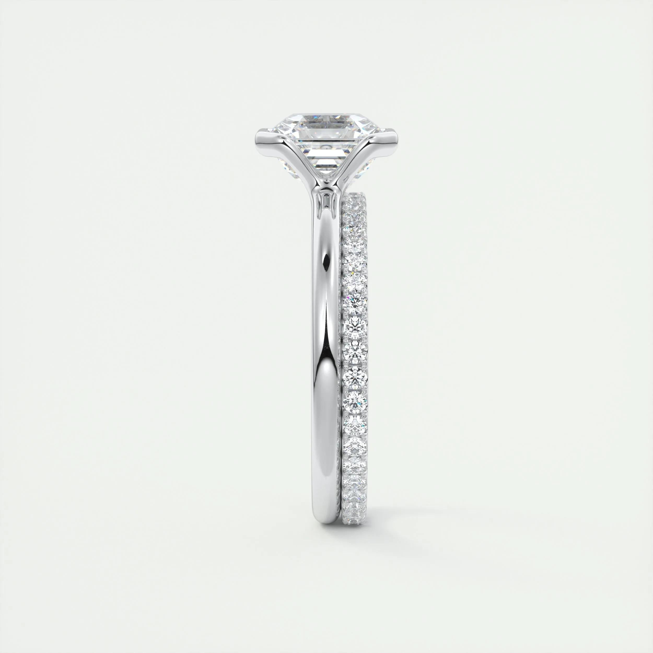 Solitaire Bezel Engagement Ring Featuring 2.03 CT Asscher Moissanite 6