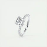 Pave Engagement Ring Featuring 2.03 CT Asscher Moissanite 4