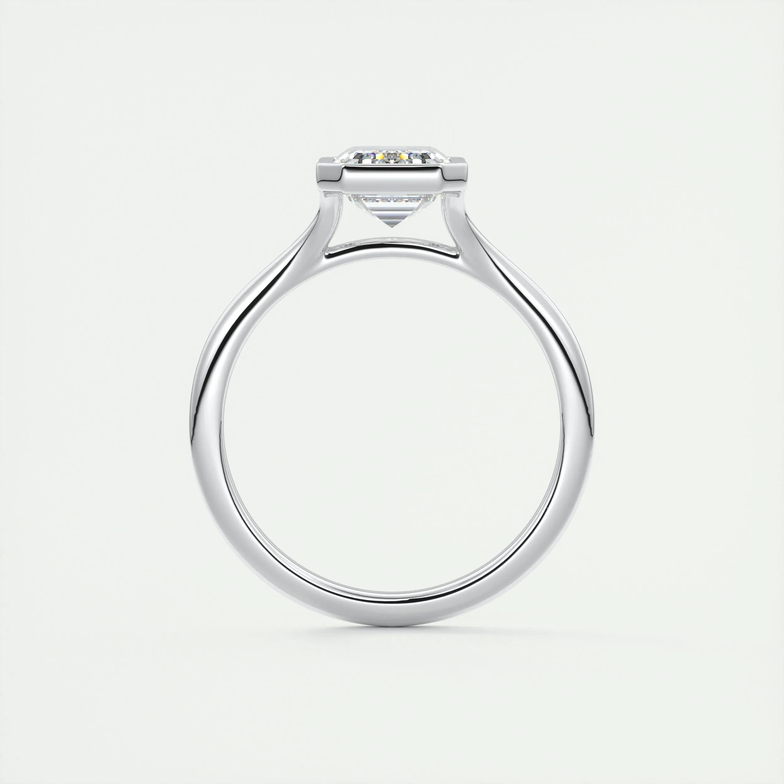 Solitaire Bezel Engagement Ring Featuring 2.03 CT Emerald Moissanite 7