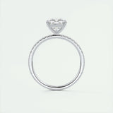 Pave Engagement Ring Featuring 2.15 CT Cushion Moissanite 7