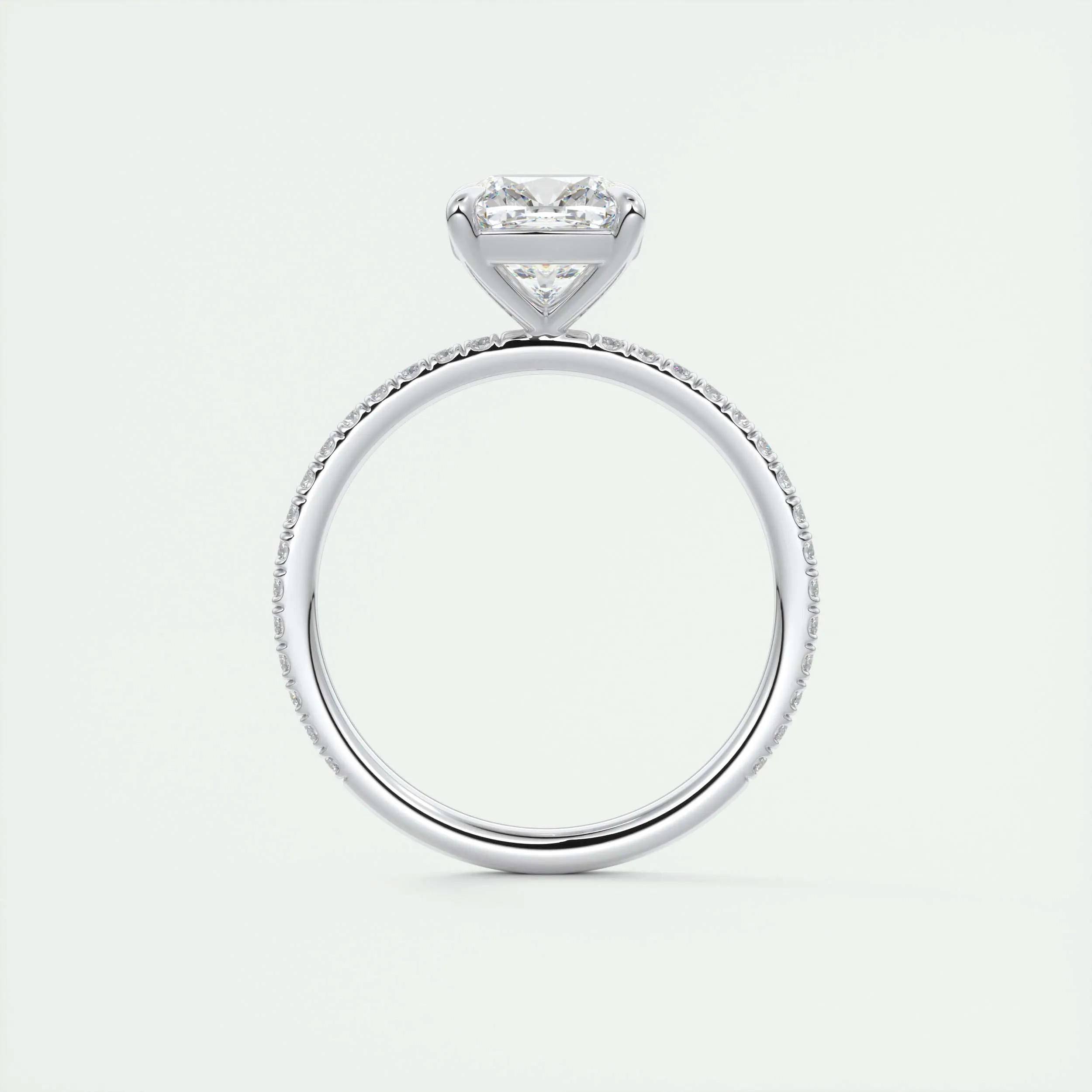 Pave Engagement Ring Featuring 2.15 CT Cushion Moissanite 7