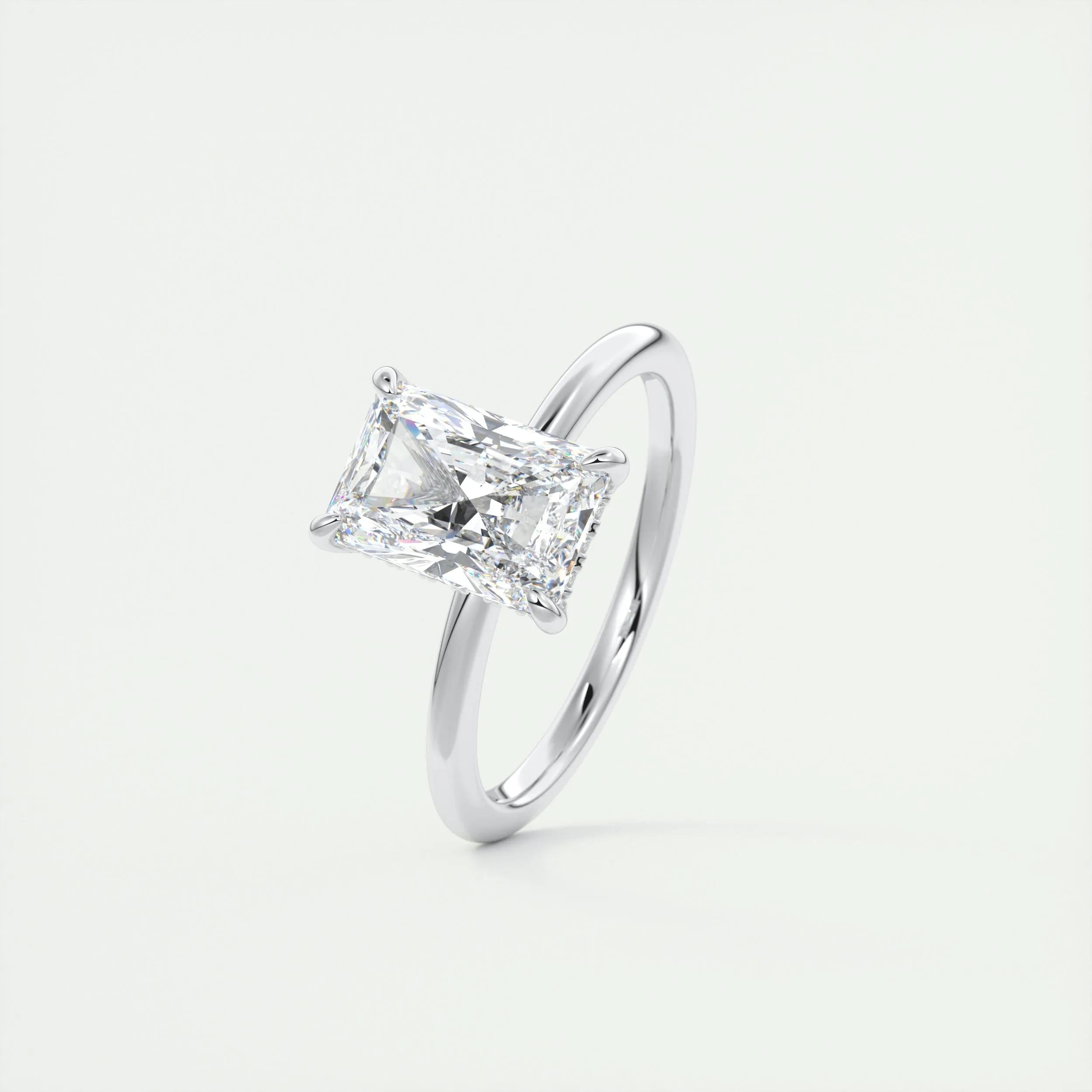 Hidden Halo Engagement Ring Featuring 2.10 CT Radiant Moissanite 4