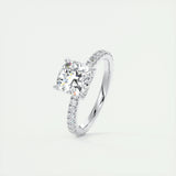 Pave Engagement Ring Featuring 2.15 CT Cushion Moissanite 5
