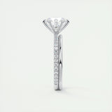 Pave Engagement Ring Featuring 2.0 CT Round Moissanite 5